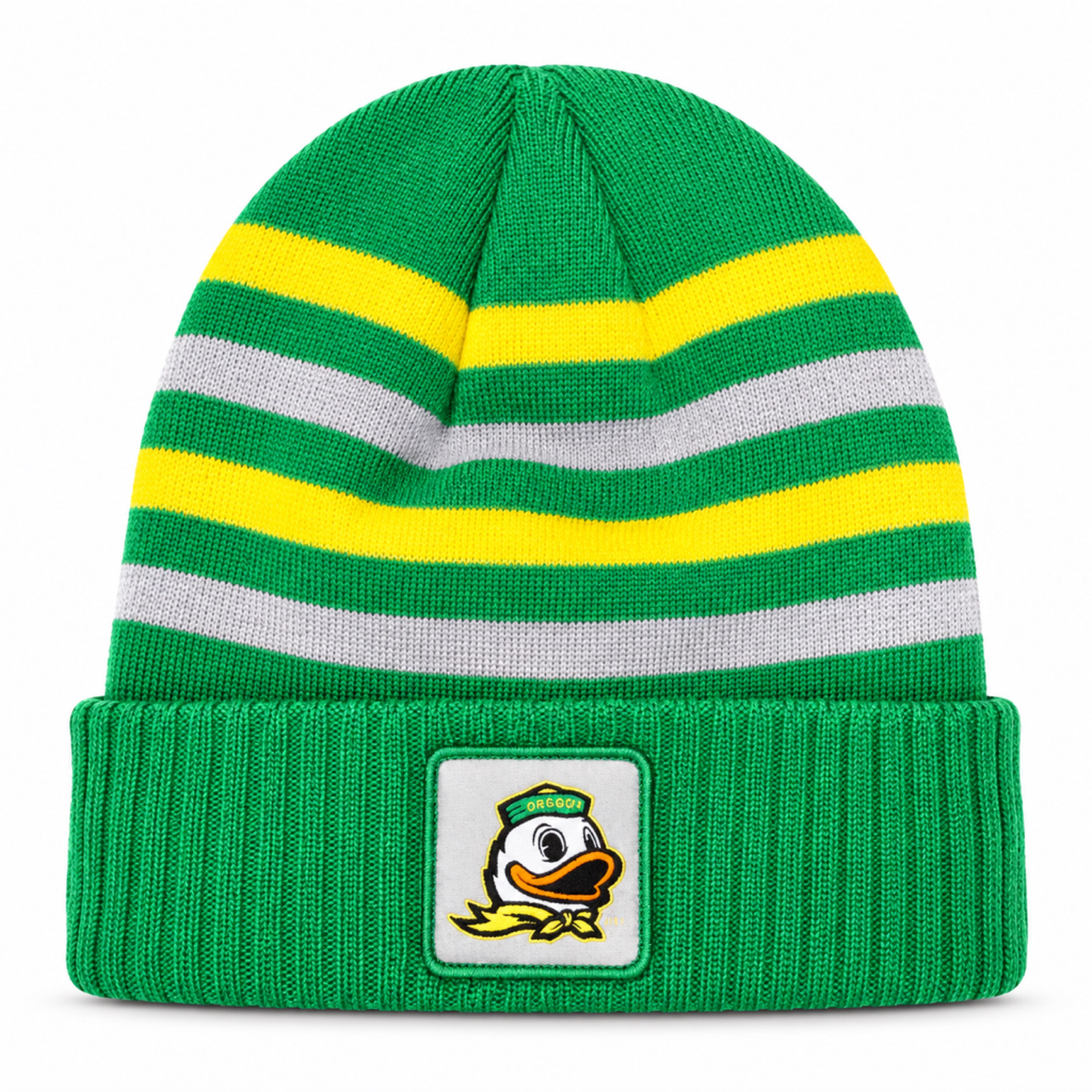 Oregon Ducks Green Tempo Striped Cuffed Beanie