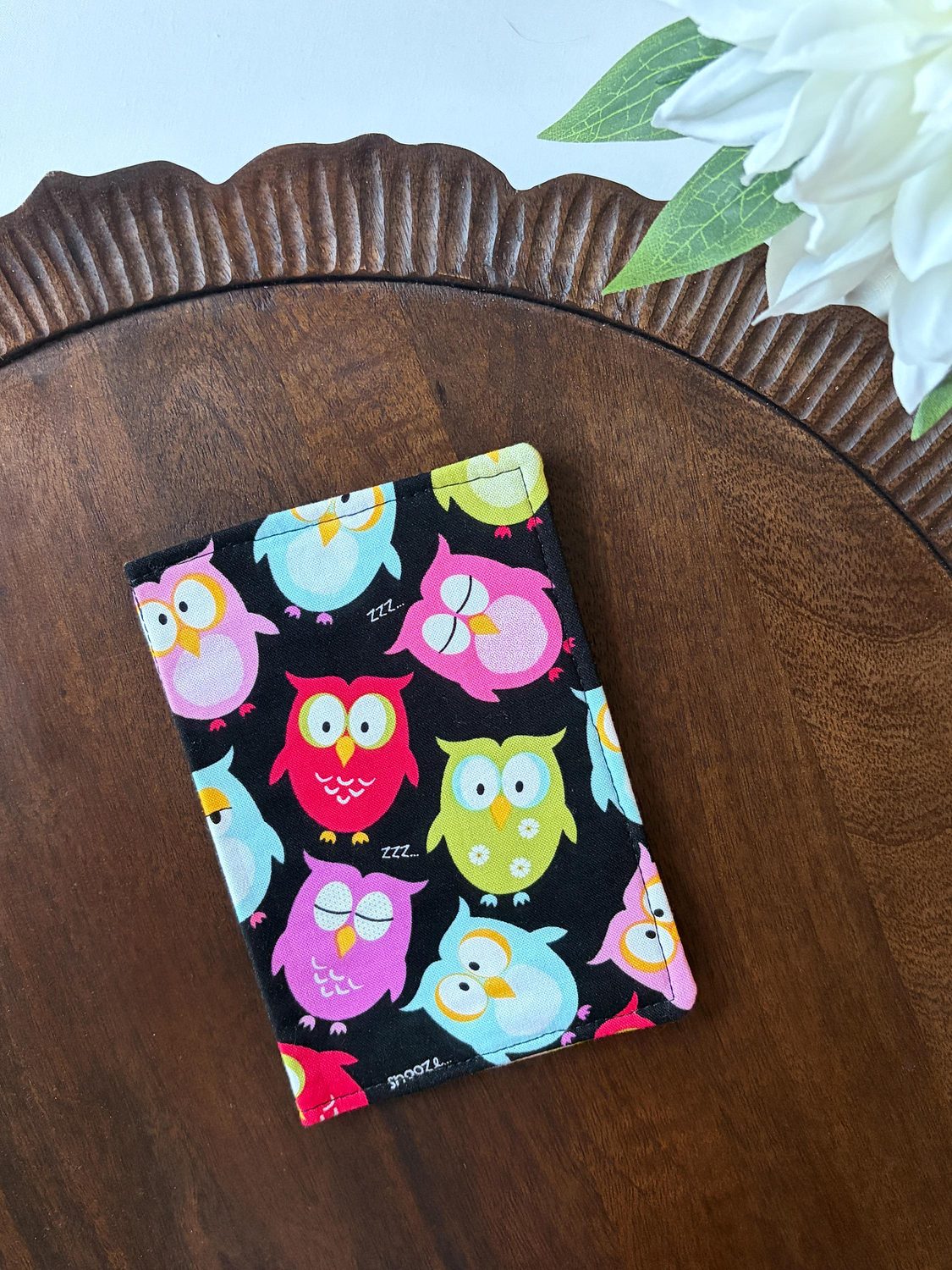 Passport Cover – Sleepy Owls – handmade passport cover