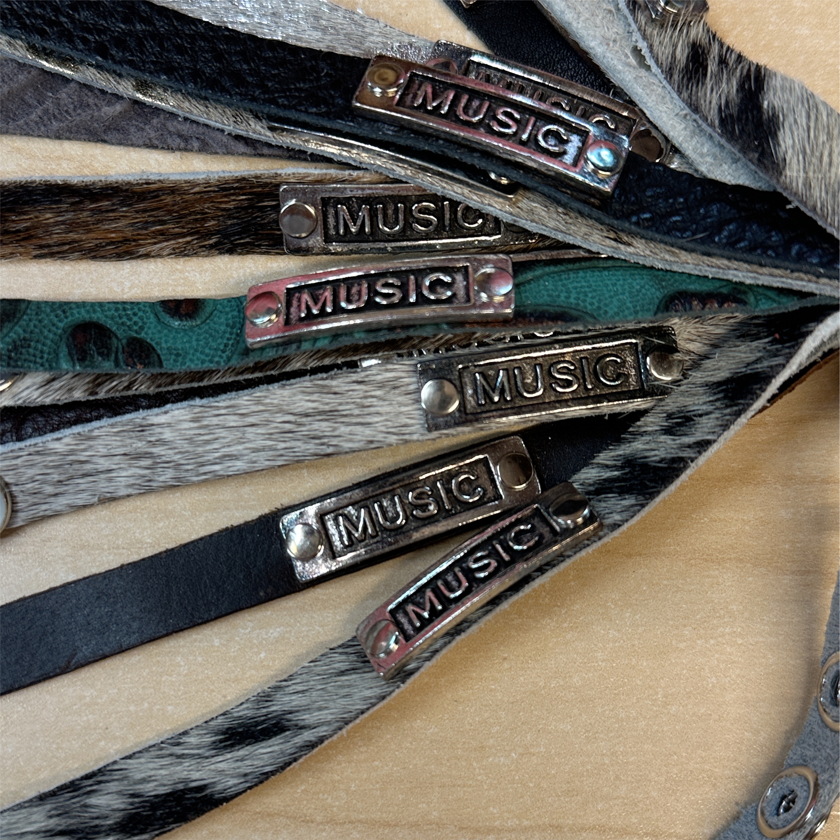 .5" Leather Bracelet MUSIC
