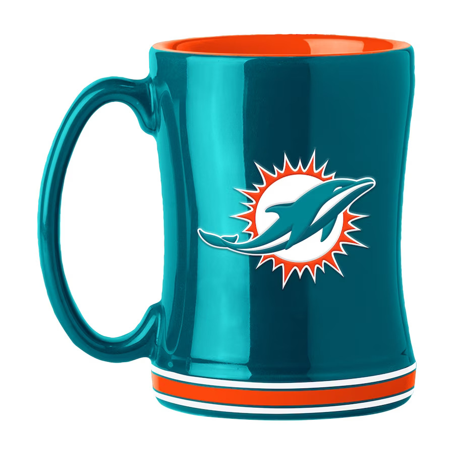 Miami Dolphins Sculpted Coffee Mug 14oz