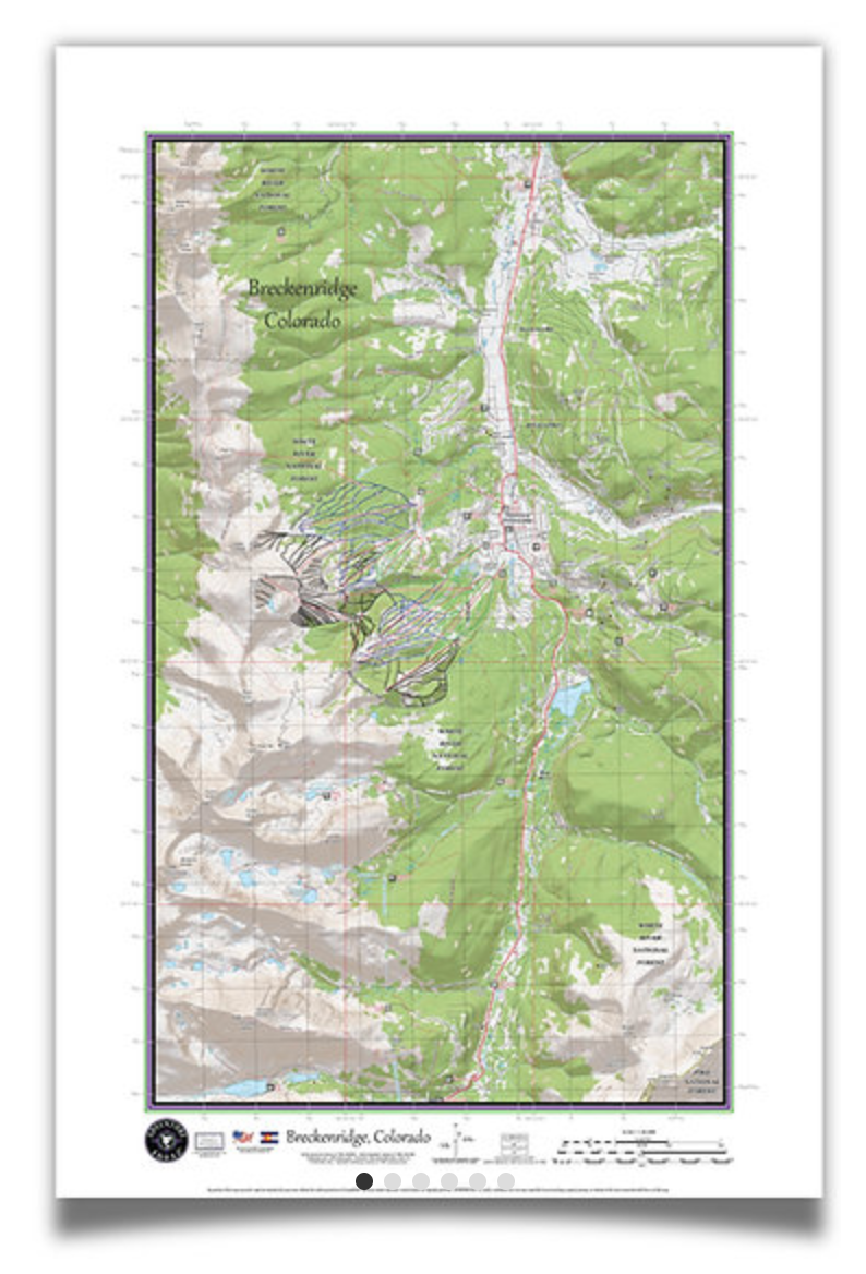 Breckenridge Colorado Topographic Map Poster