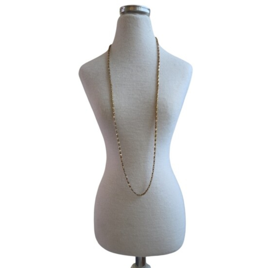Vintage Gold Toned Rope Chain Necklace 25"
