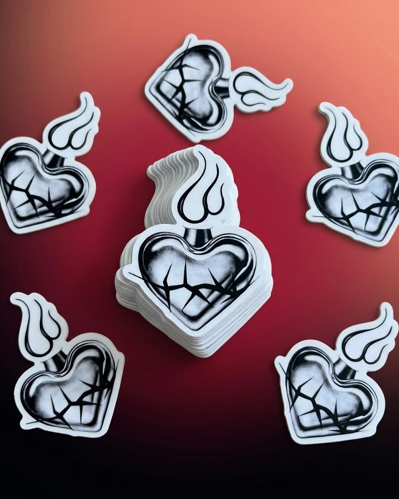Sacred Heart Sticker Artist @izzy.inkzz