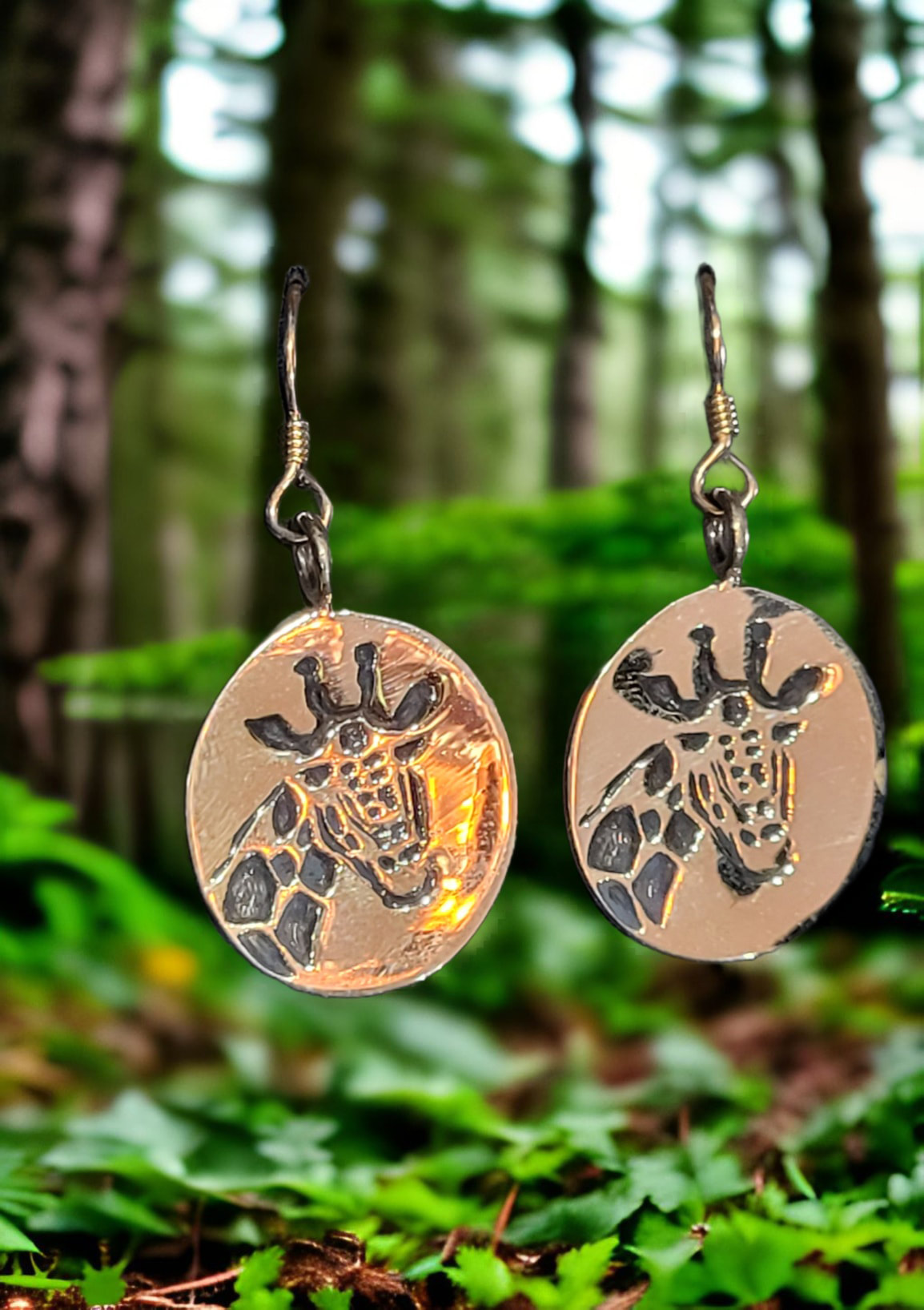 Giraffe Earrings by Moss Creek Art