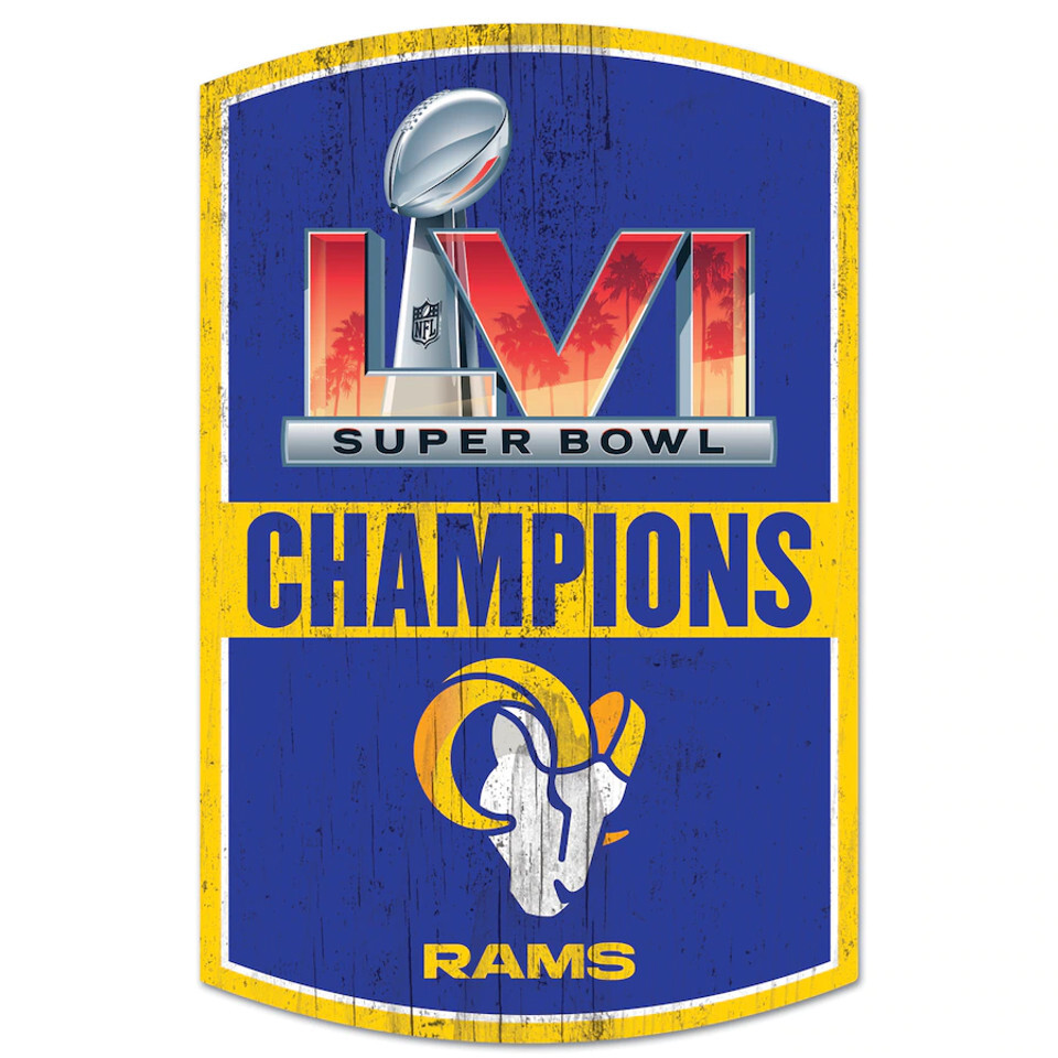 Los Angeles Rams Super Bowl Champions Wood Sign