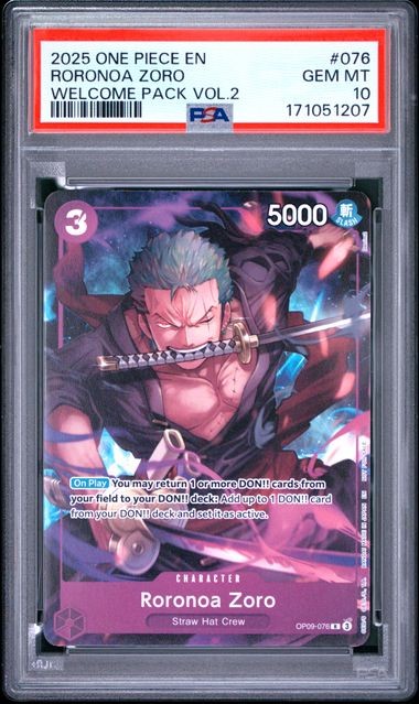 2025 ONE PIECE WELCOME PACK VOL.2 #076 RORONOA ZORO
