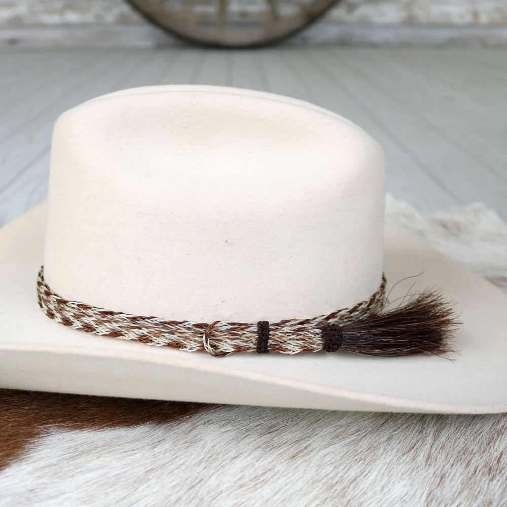 Willow - Horsehair Braided 6-Strand Hat Band – Chestnut | Handwoven in Ecuador