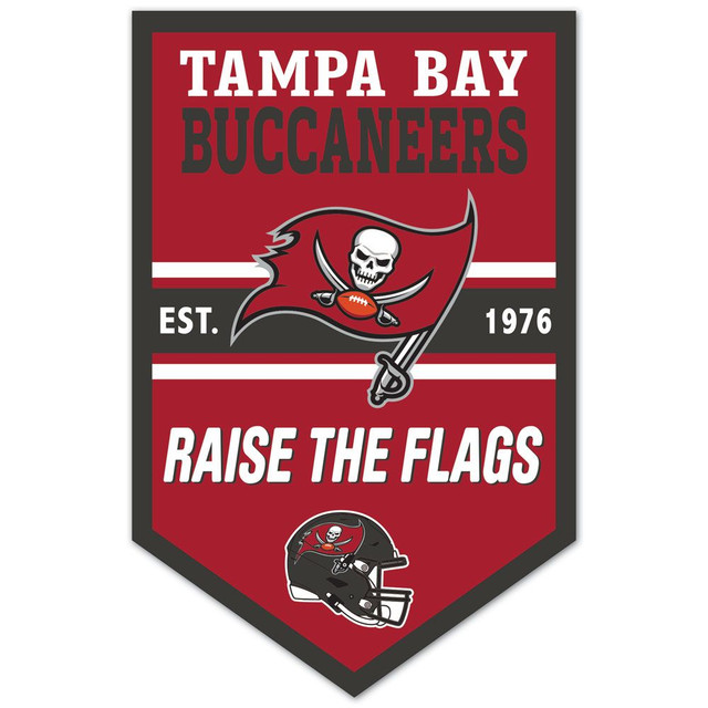 Tampa Bay Buccaneers Chevron Wood Banner Sign 11x17"