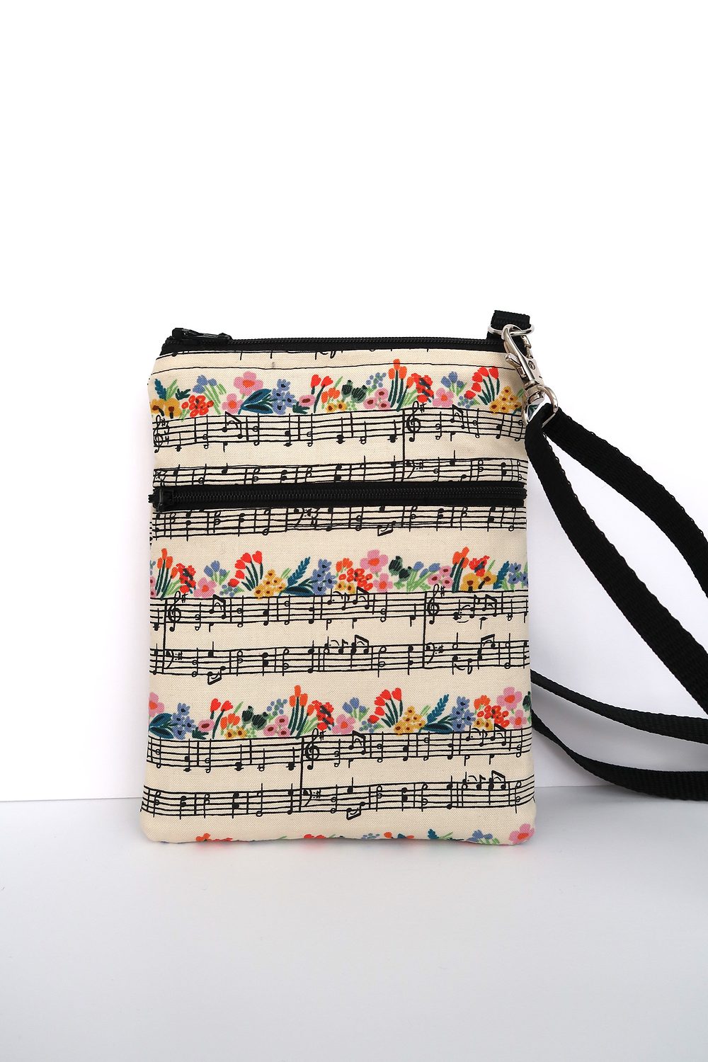 Small Crossbody Bag – Music Notes – handmade crossbody bag