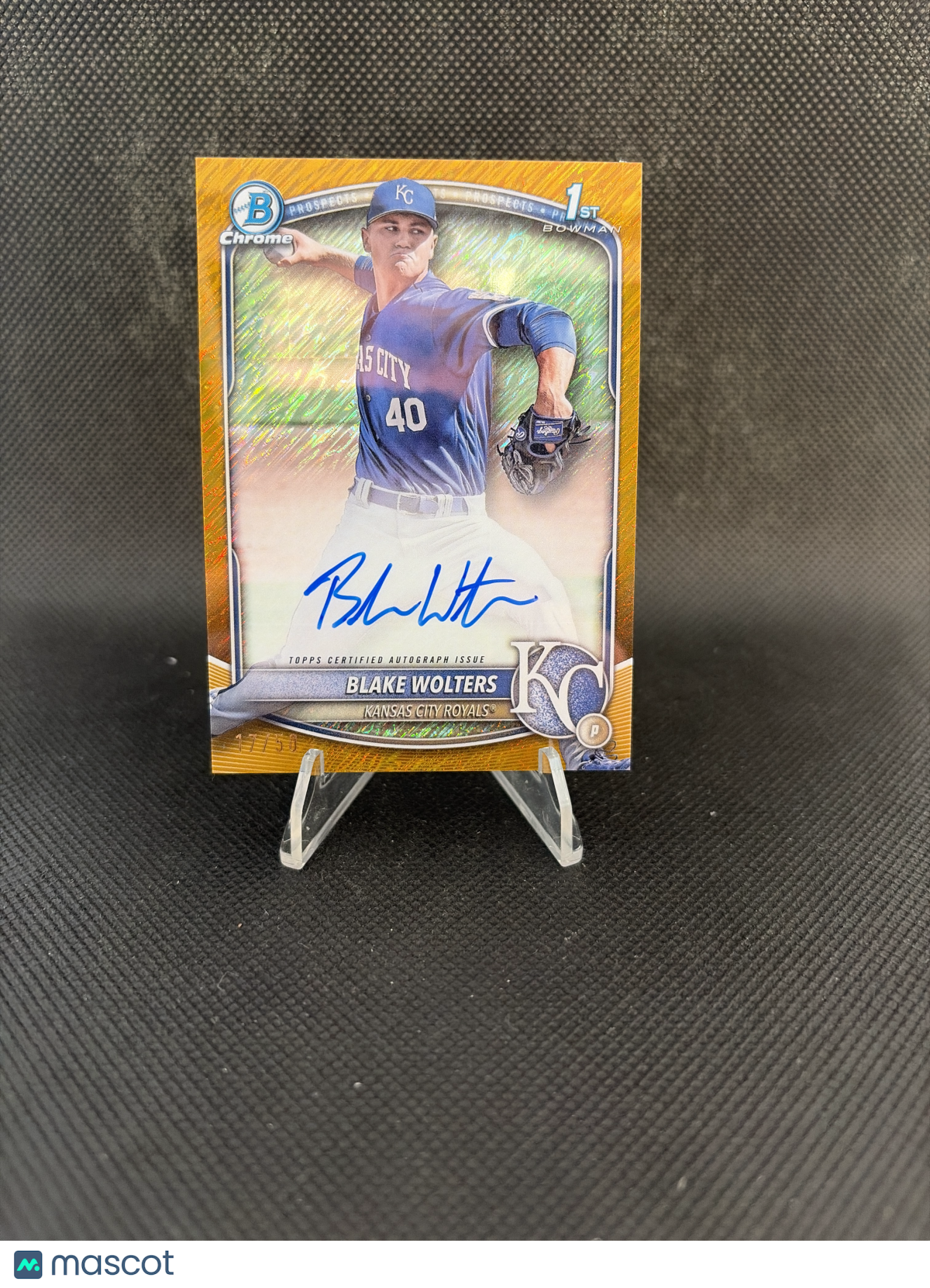 2025 Bowman Chrome Blake Wolters Gold Shimmer Refractor Auto /50