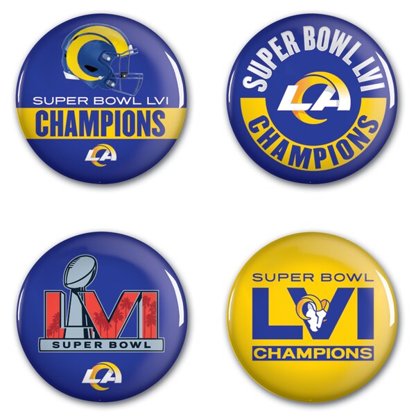 Los Angeles Rams Super Bowl LVI Champions Buttons 4pk