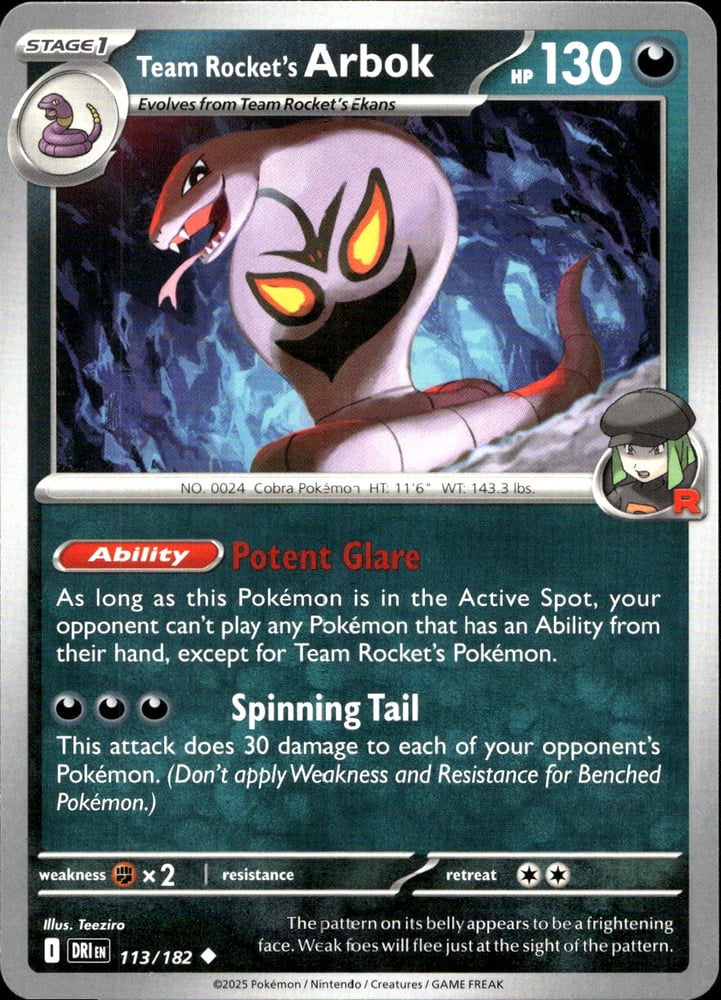 Team Rocket's Arbok - SV10 113/182