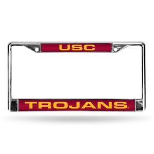 USC Trojans Laser Chrome License Plate Frame