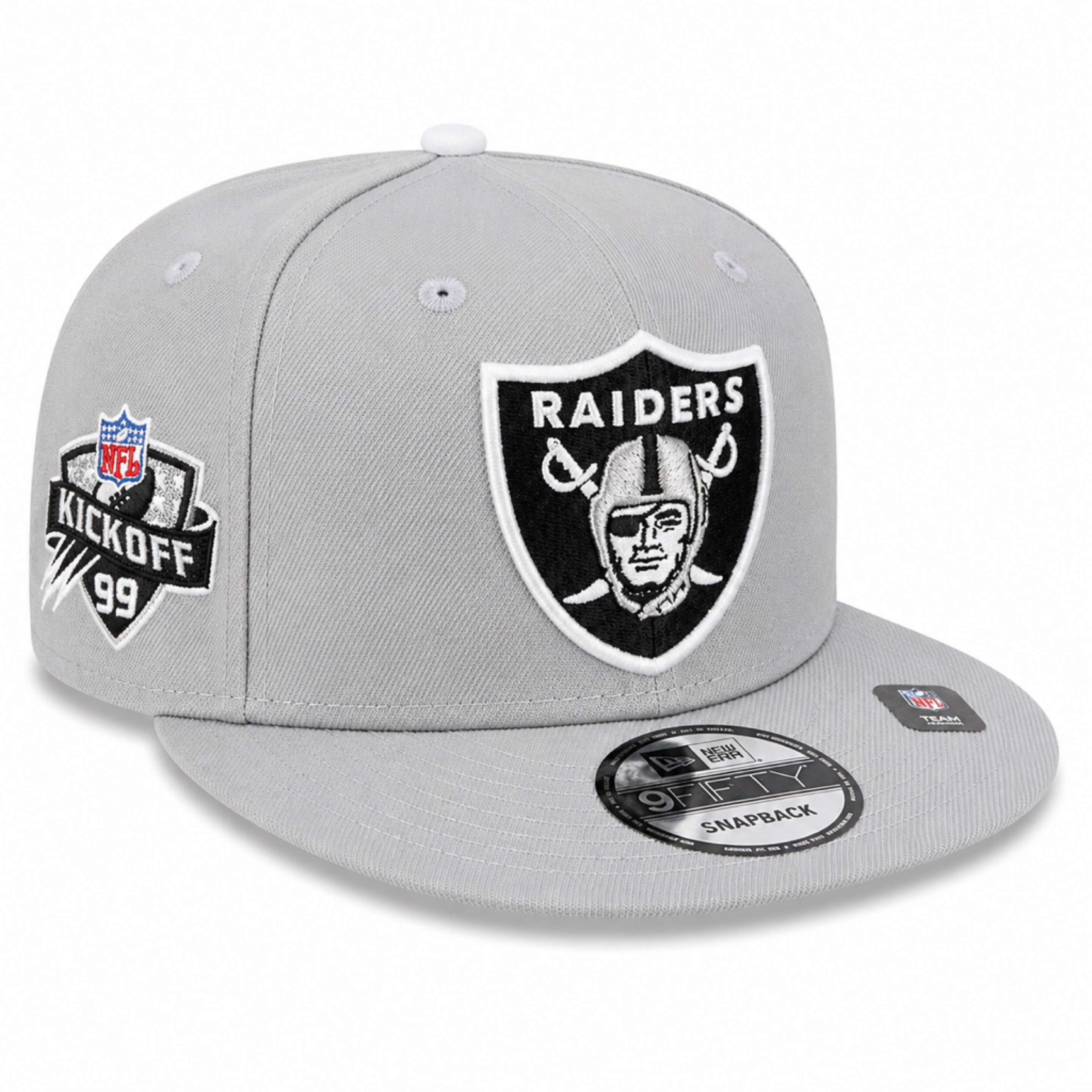 Las Vegas Raiders 1999 Grey New Era 9FIFTY Kickoff Snapback Hat