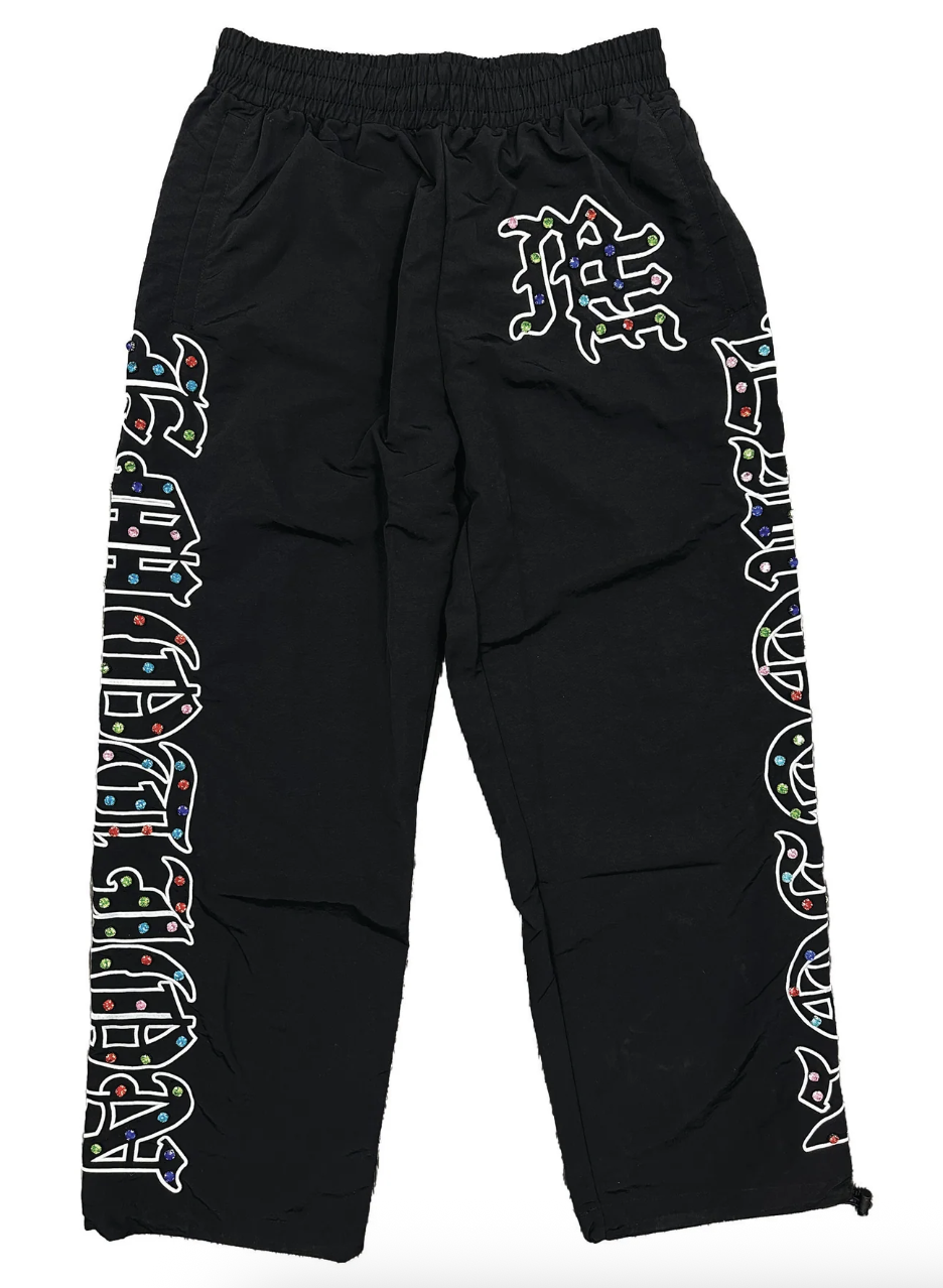MIXED EMOTION (Rhinestone Nylon Pants)