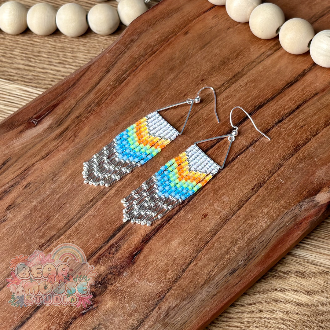 Summer Sky Triangle Fringe Earrings preview image