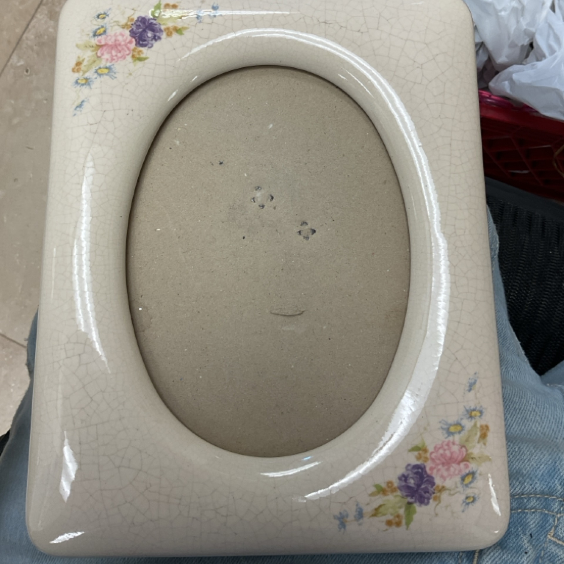 Porcelain picture frame