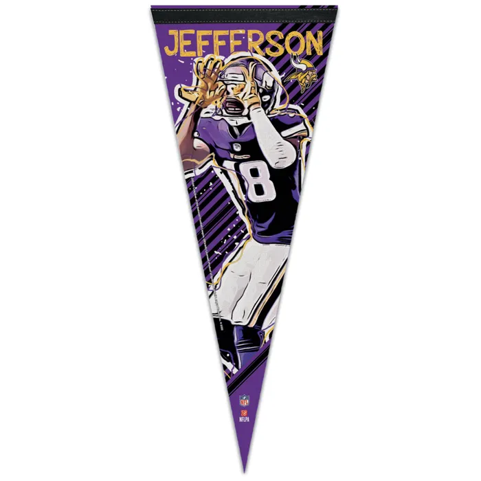 Minnesota Vikings Justin Jefferson Griddy Celebration Premium Pennant 12x30"