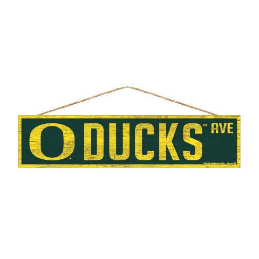 Oregon Ducks Wooden Avenue Sign 4x17"