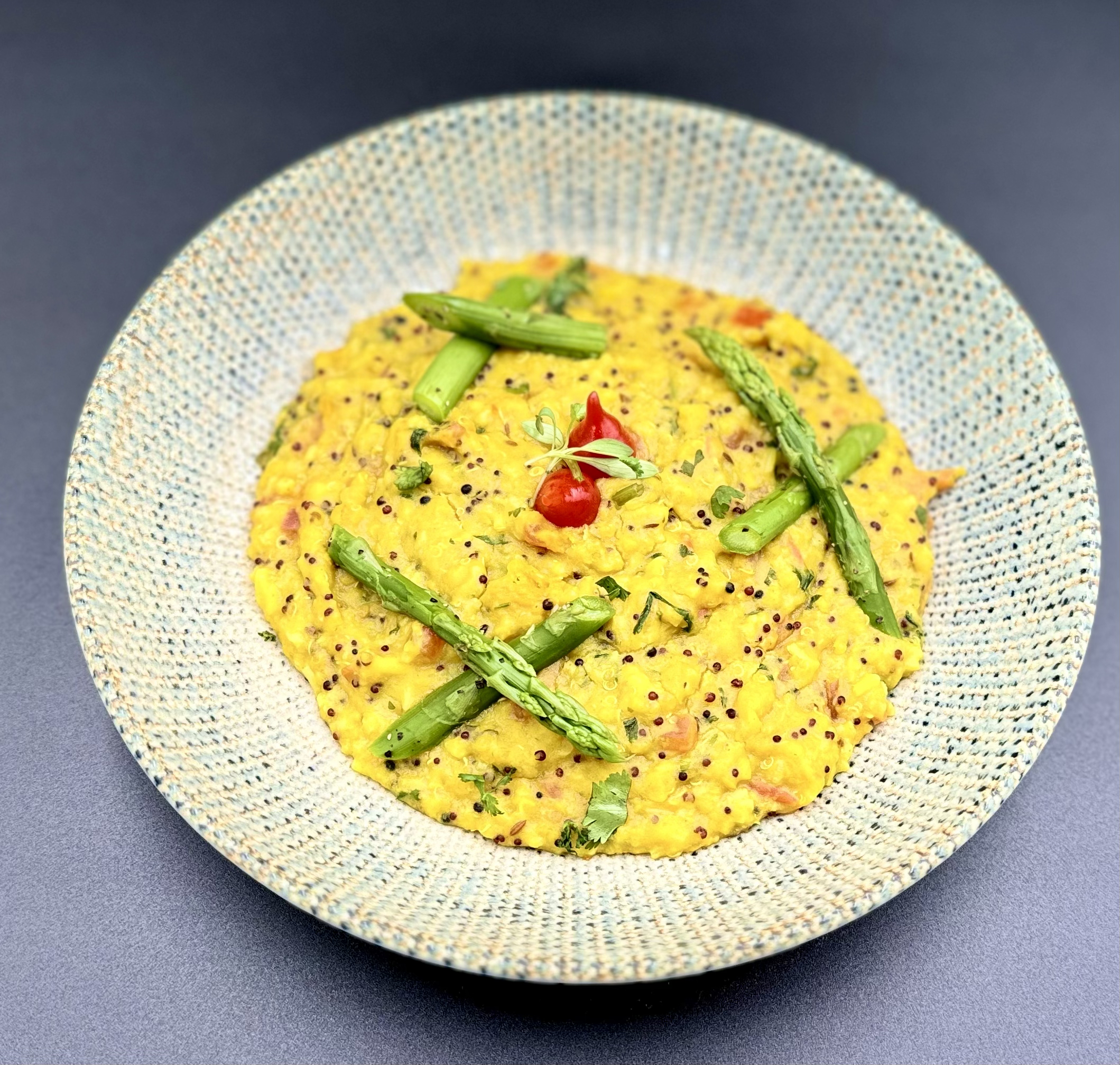 Dutch Asparagus with Guinness 'Khichdi'