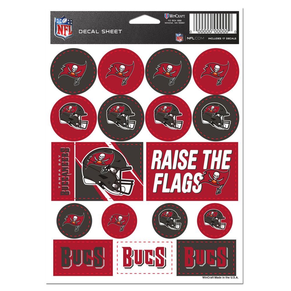 Tampa Bay Buccaneers Vinyl Decal Sheet 5x7"