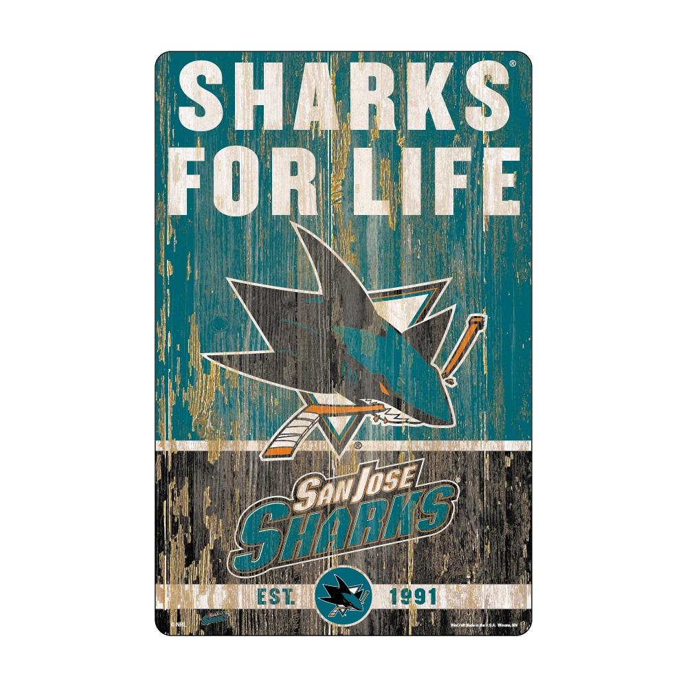 San Jose Sharks Wood Slogan Sign 11x17"
