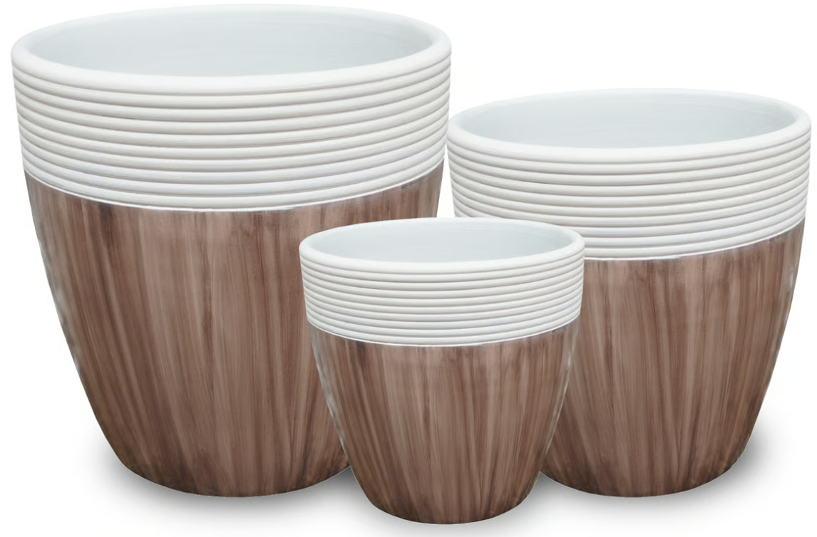 Teak Finish Egg Pot