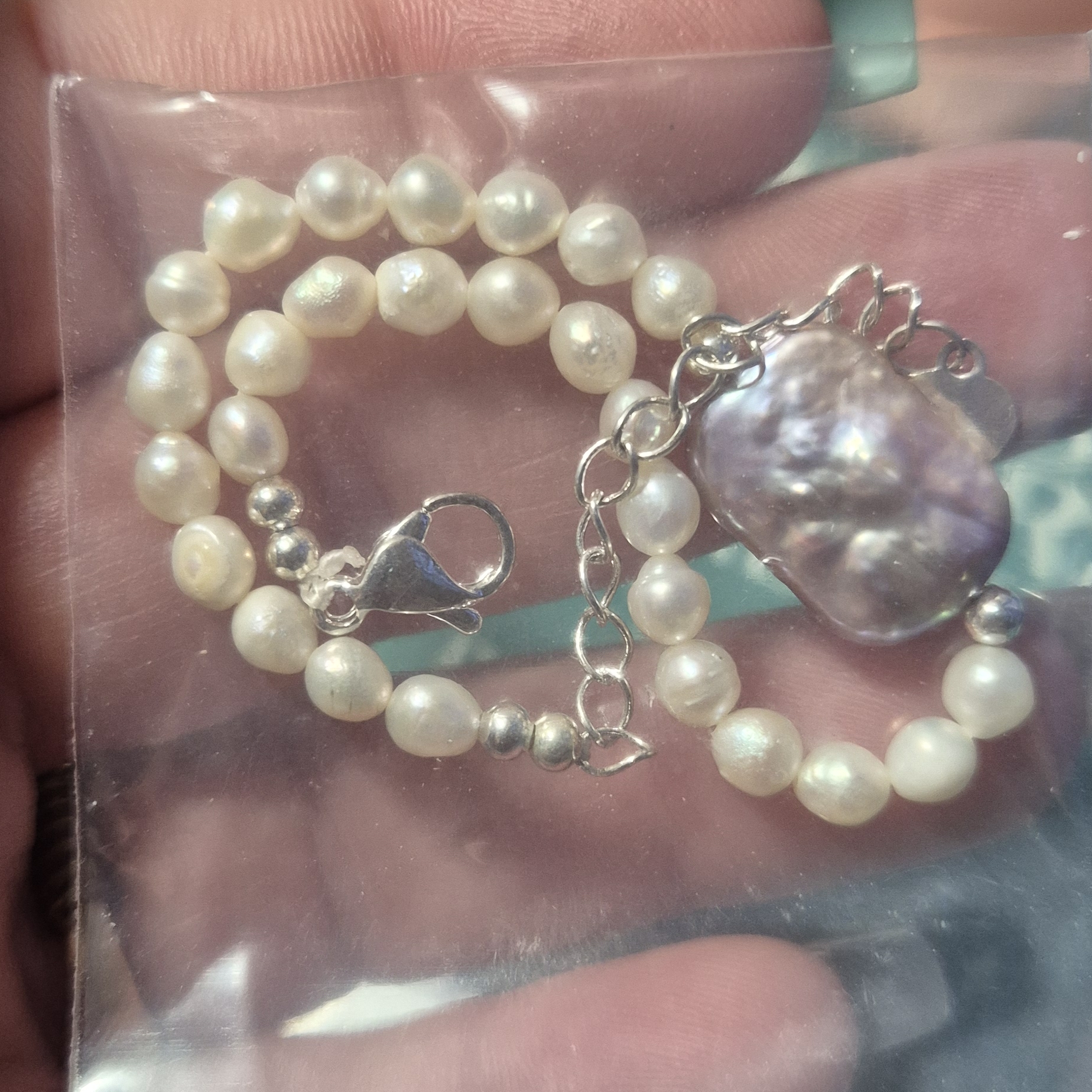 Pearl Bracelet White And Purple