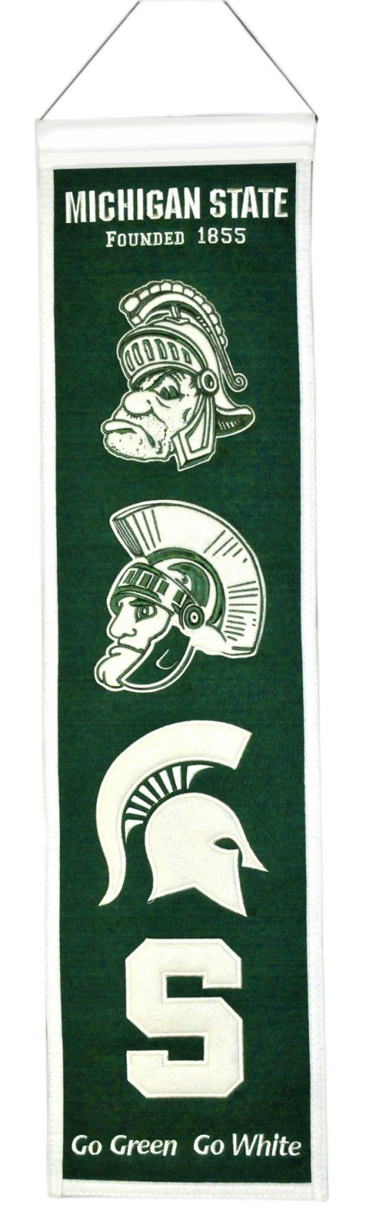 Michigan State Spartans Wool Evolution Banner 8x32"