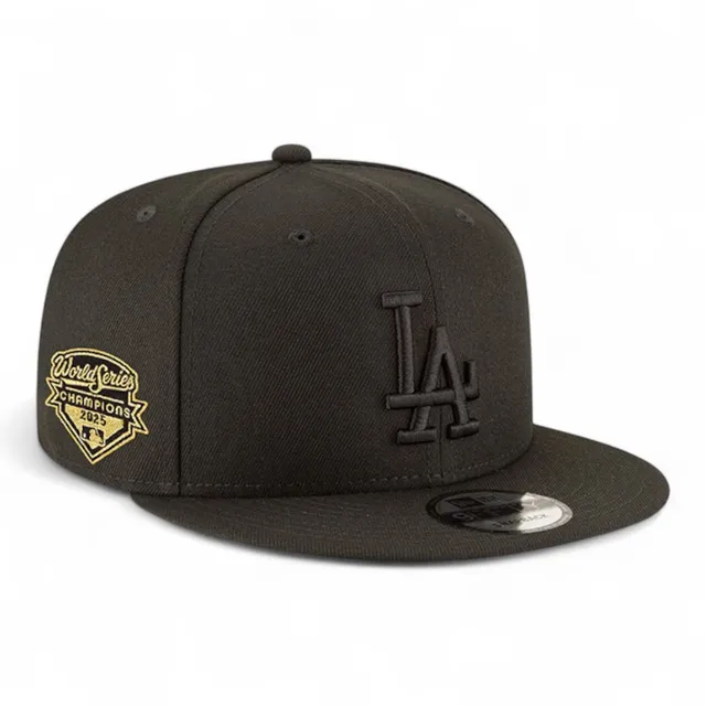 Los Angeles Dodgers 2025 World Series Champions Blackout New Era 9FIFTY Snapback Hat