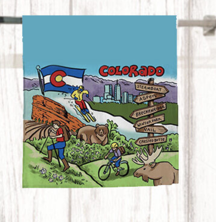 Colorado Icons Tea Towel
