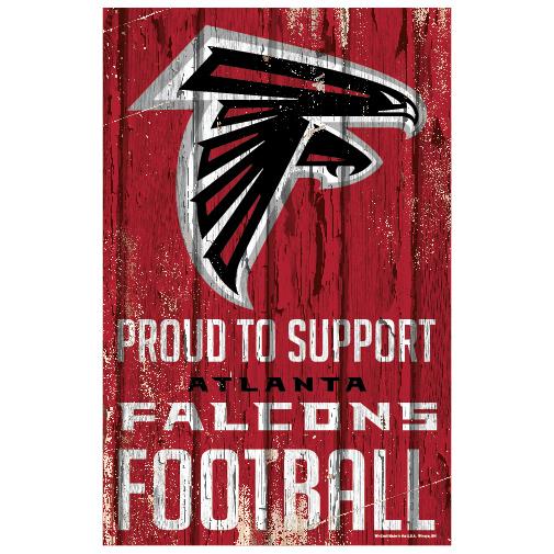 Atlanta Falcons Proud to Support Wooden Sign 11x17"