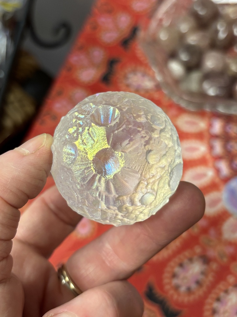Aura Quartz Full Moon Sphere
