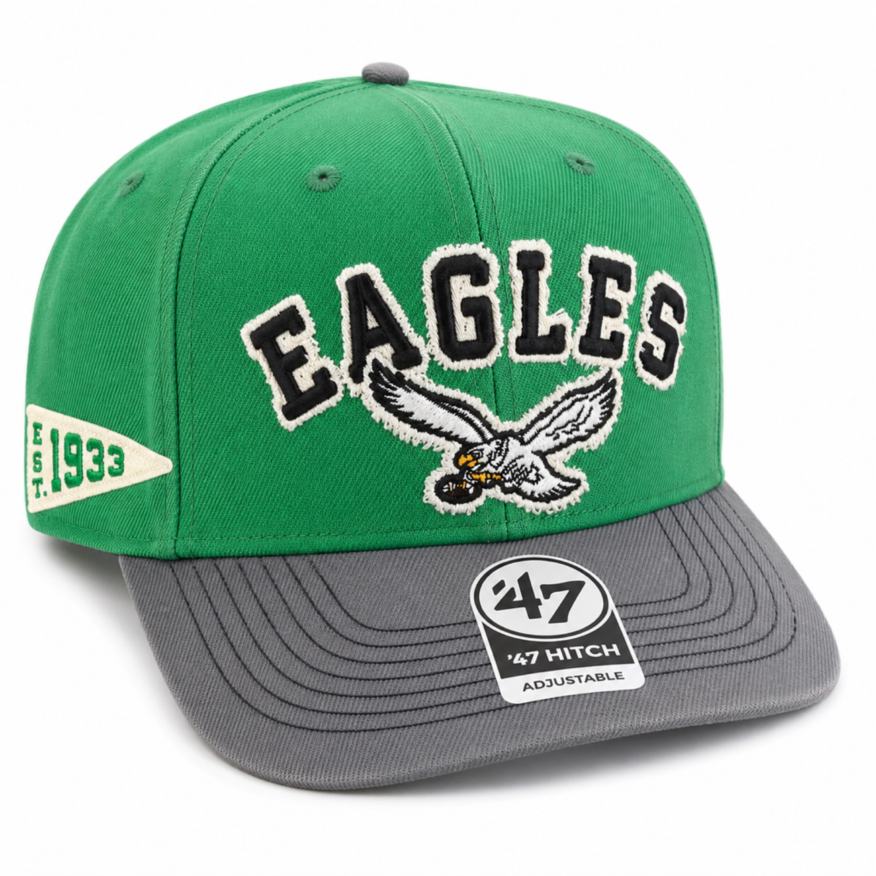 Philadelphia Eagles Historic Mixed Green '47Brand Calderwood Hitch Snapback Hat