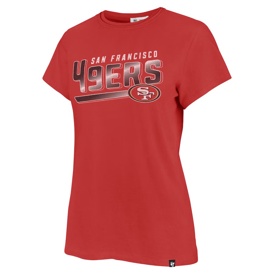 San Francisco 49ers Ladies Racer Red Pep Up Frankie '47 Brand Shirt