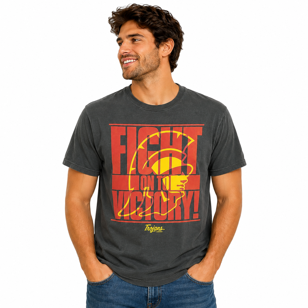 USC Trojans Black Fight Shirt