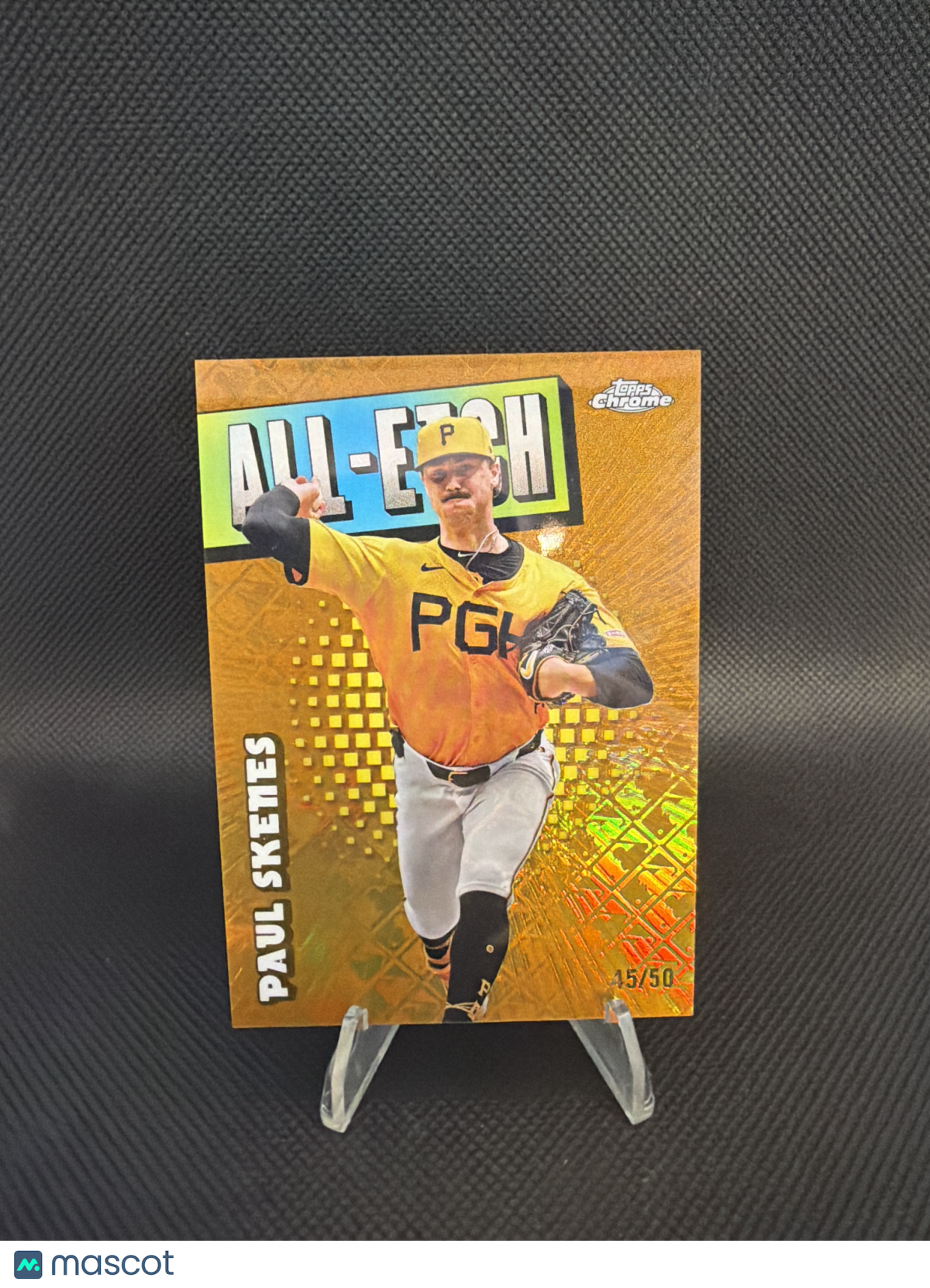 2025 Topps Chrome All-Etch Paul Skenes Gold Logo Refractor /50