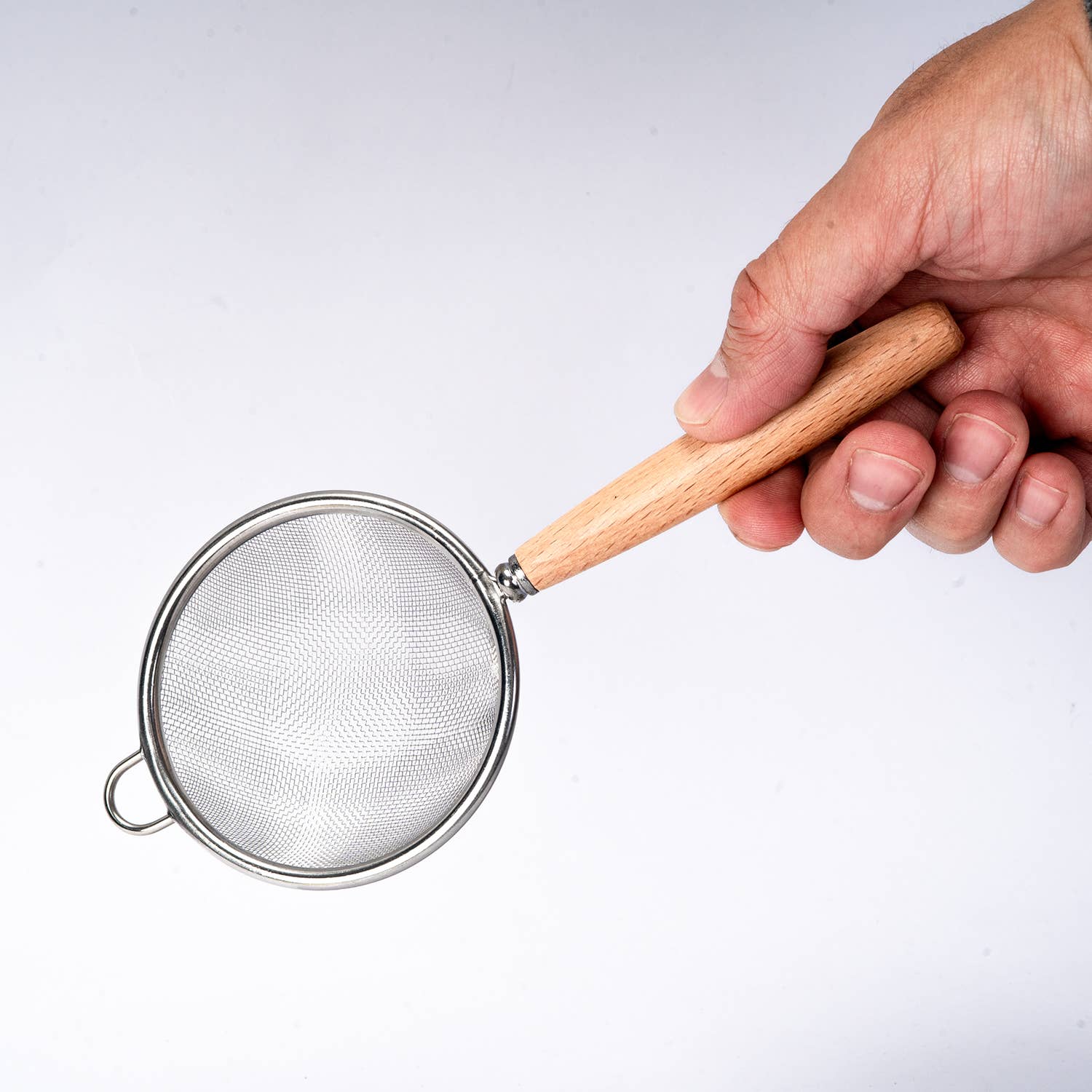 Stainless Steel Tea Strainer with Wooden Handle 3"D