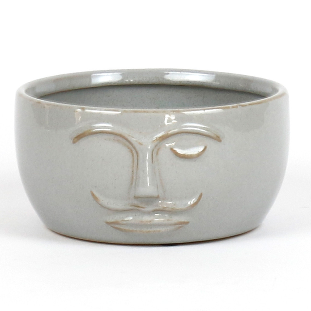 Smoky Squat Face Pot  - YE2903
