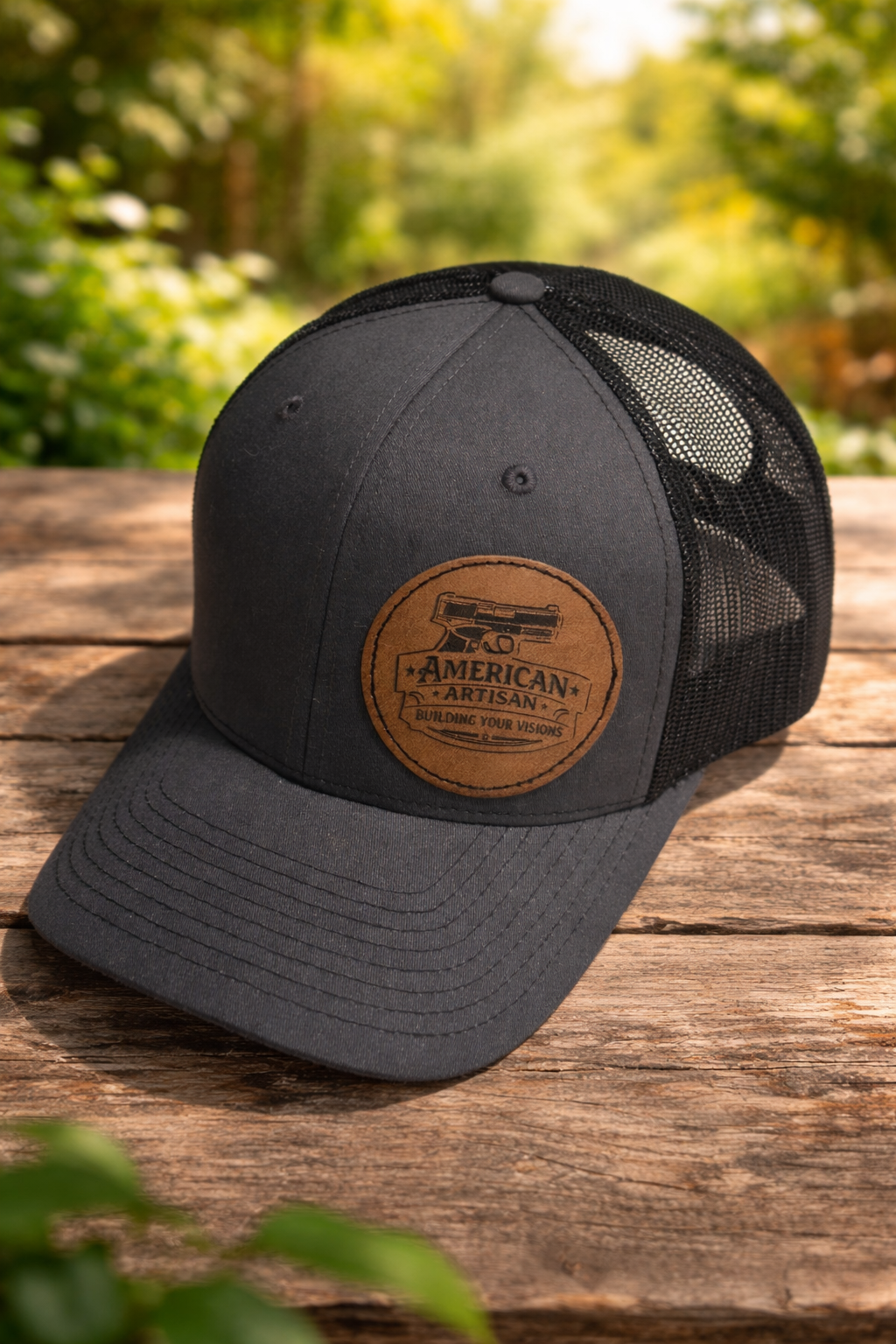 American Artisan Leather Patch  Trucker Hat