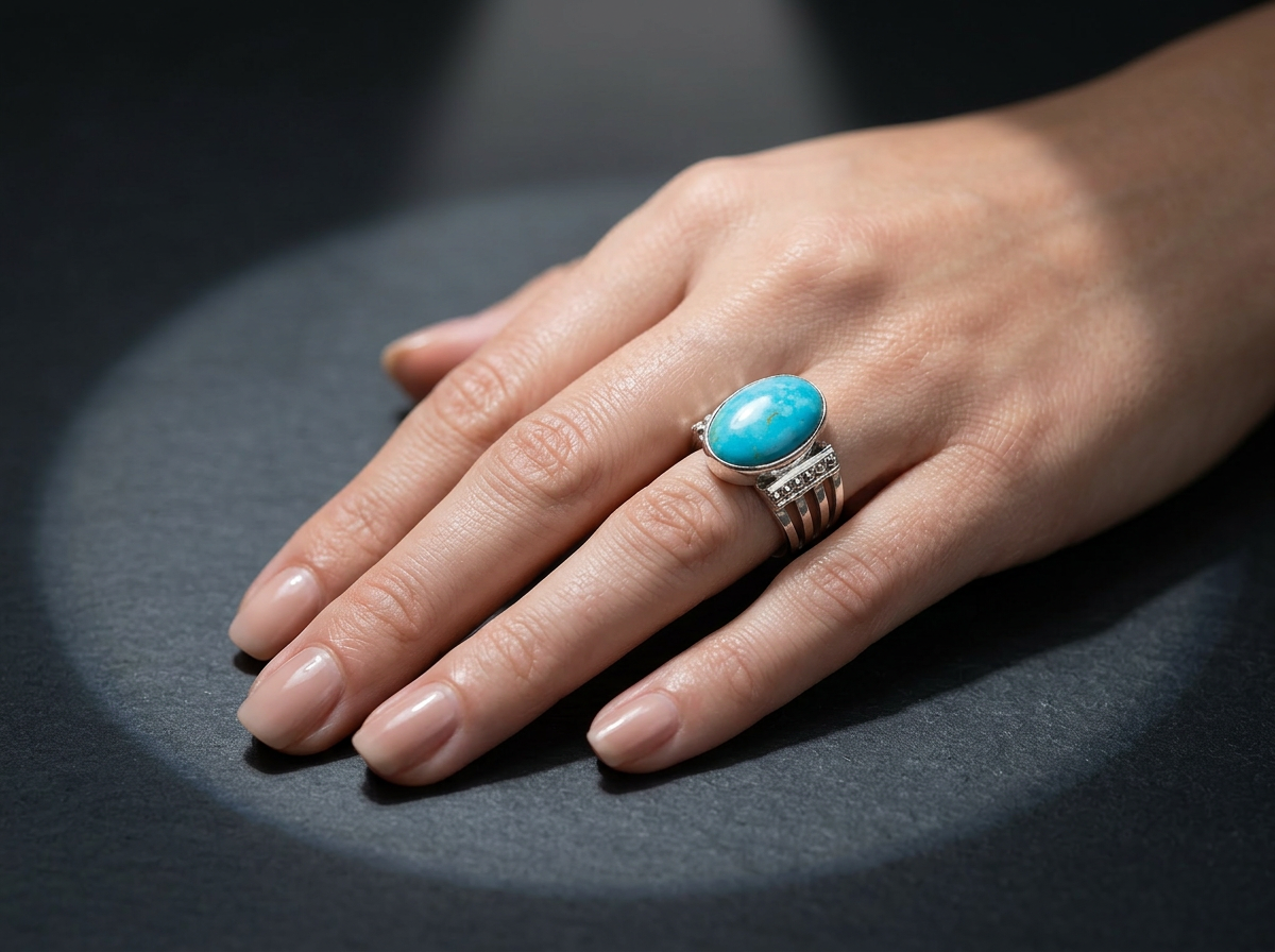 Sterling Silver Kingman Turquoise Ring - Size 5 #284