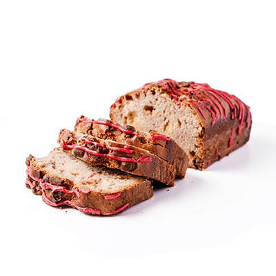 Vegan Raspberry White Chocolate Bread Slice