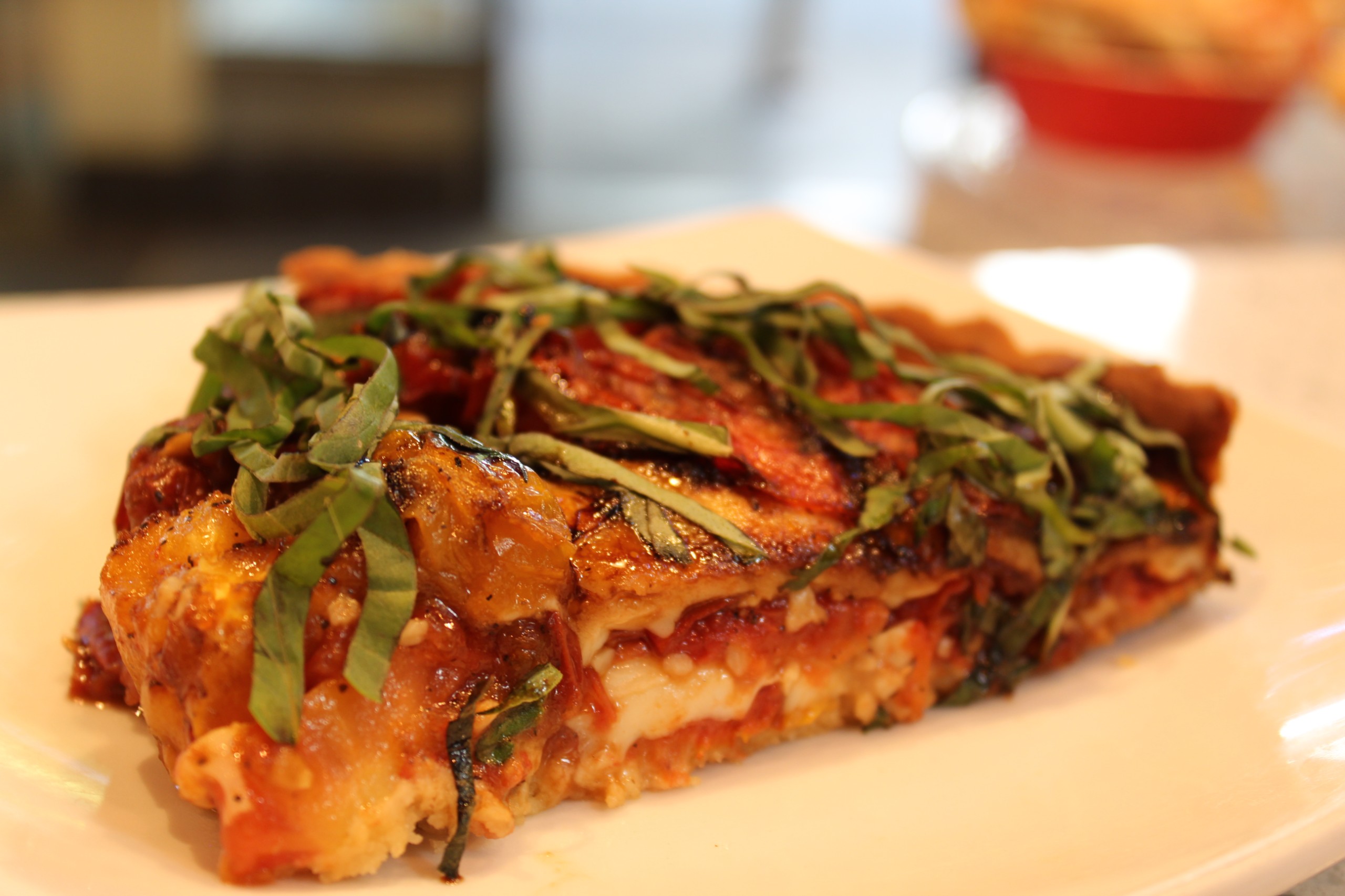 Tomato Mozzarella Caprese Tart - Slice Out