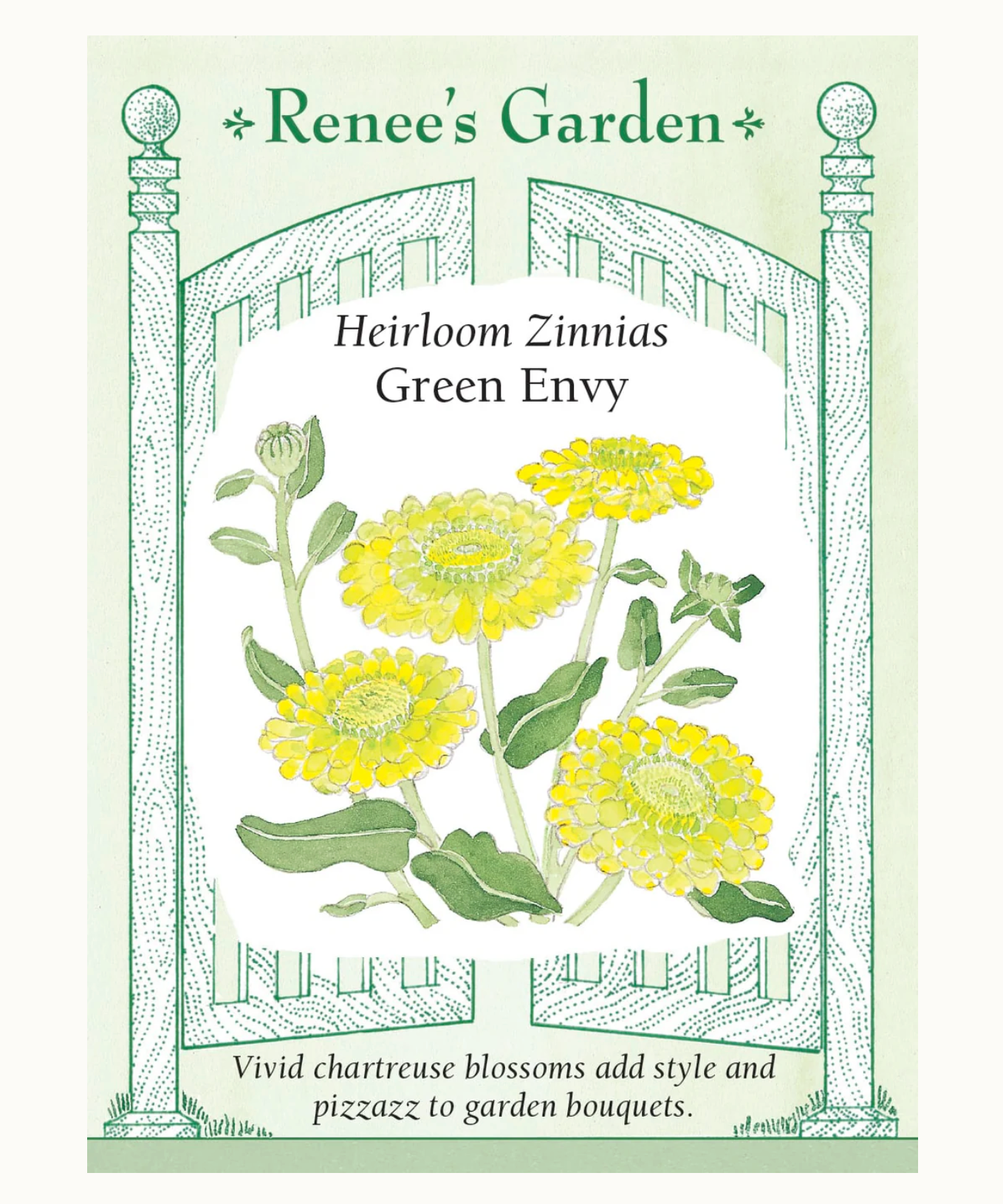 Renee's Garden | Heirloom Zinnias Green Envy