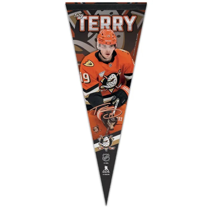 Anaheim Ducks Troy Terry Premium Pennant 12x30"