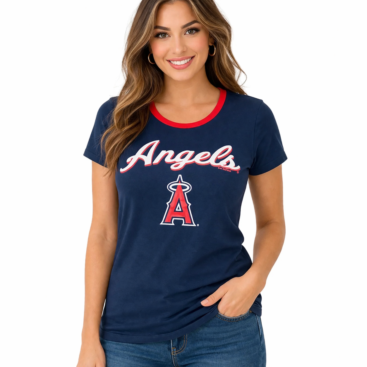 Los Angeles Angels Ladies Navy Script g-III Shirt