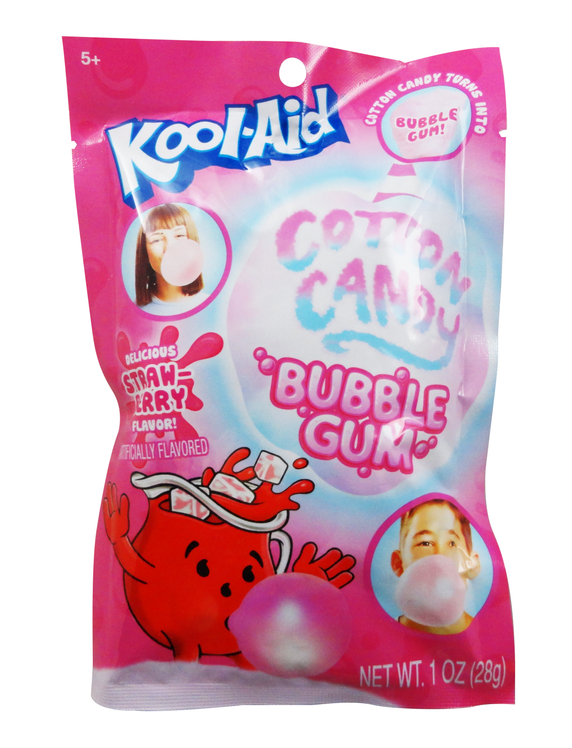 Kool-Aid Popping Cotton Candy BUBBLE GUM 1 oz Bag 12 ct Tray