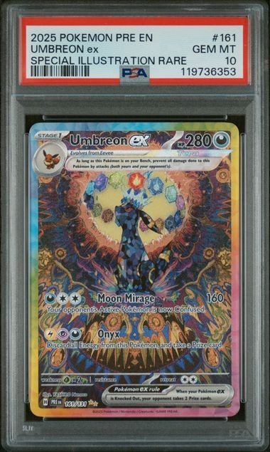 2025 POKEMON PRE EN-PRISMATIC EVOLUTIONS #161 UMBREON ex SPECIAL ILLUSTRATION RARE