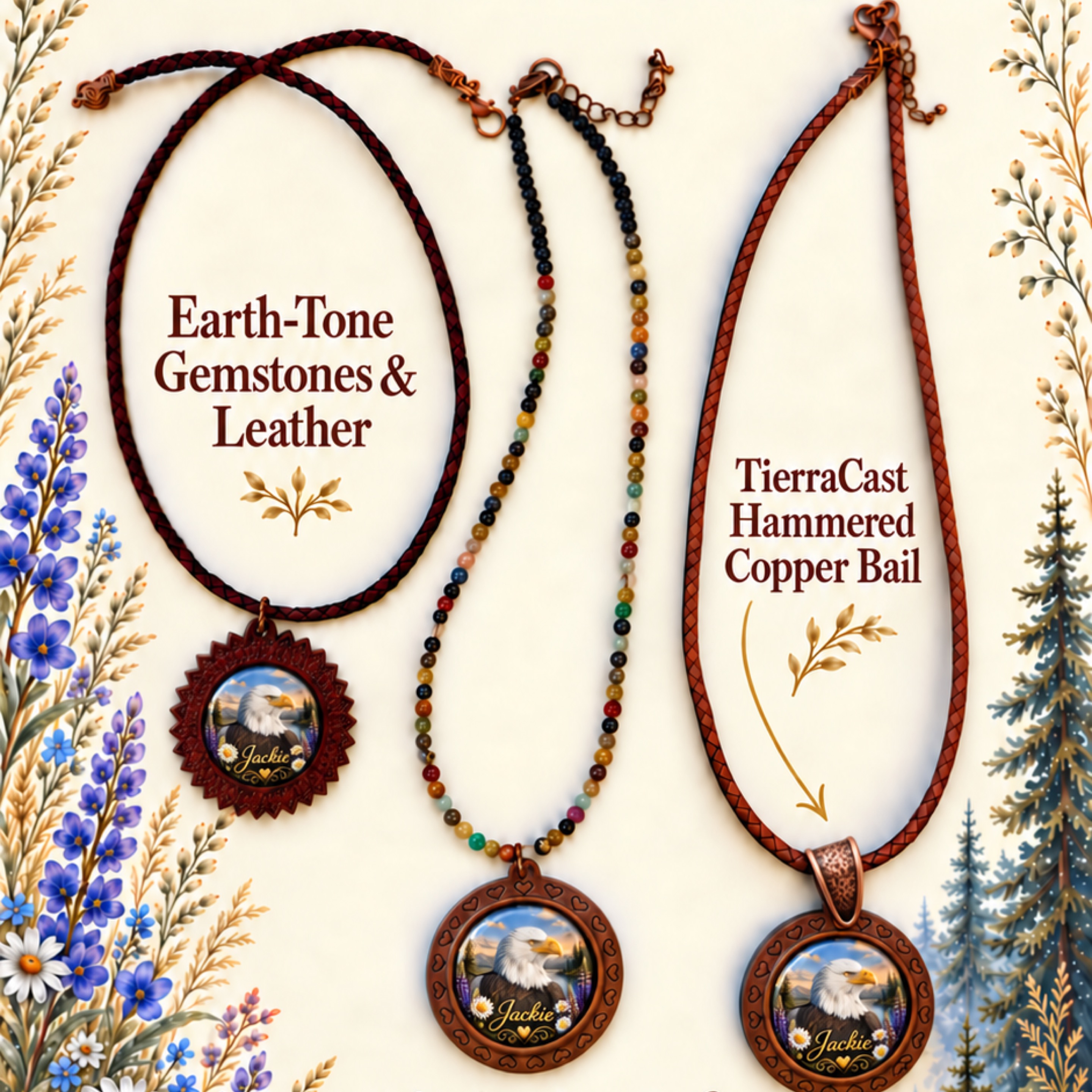 Jackie the Bald Eagle of Big Bear Cabochon Necklace