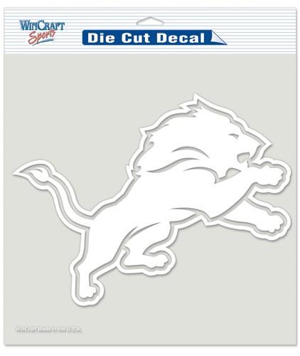 Detroit Lions White Perfect Cut Decal 8x8"